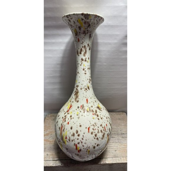 Mid Century Modern Ceramic Vase with Drip Glaze Retro psychedelic 1970s Piece - Picture 8 of 12